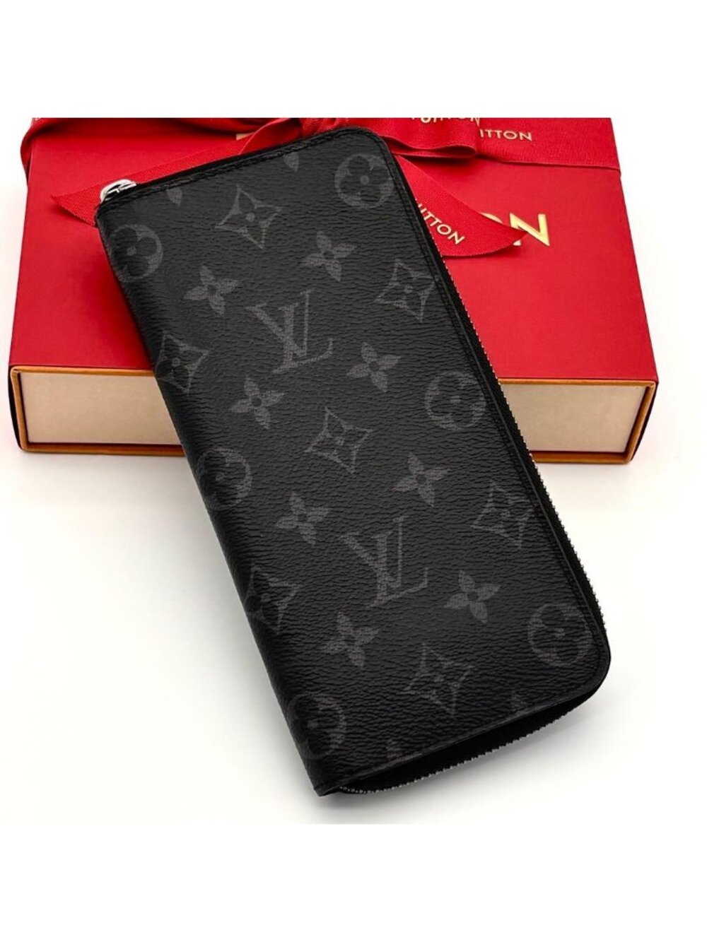 Louis Vuitton Wallet Black Monogram Eclipse Zippy
